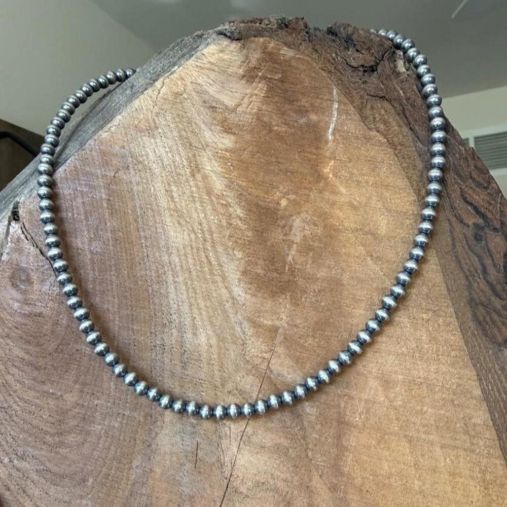 Sterling silver 5mm pearl necklace